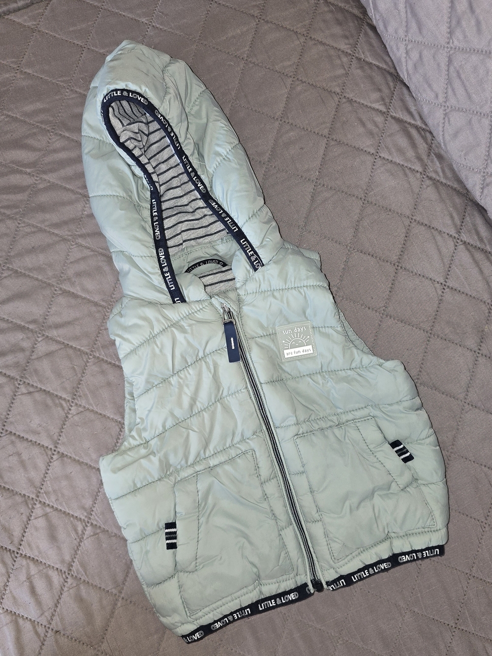 Kids' Light Mint Puffer Vest with Hood